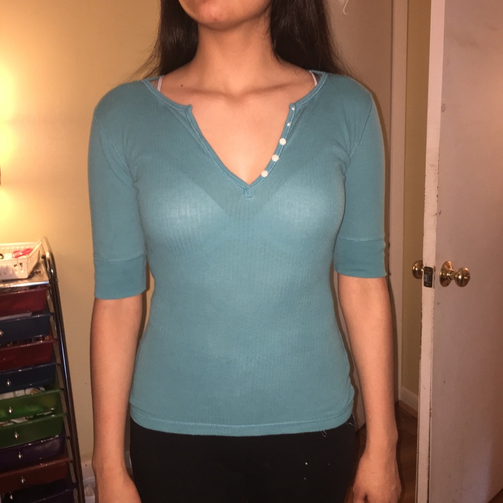 Turquoise Mid Sleeve Shirt